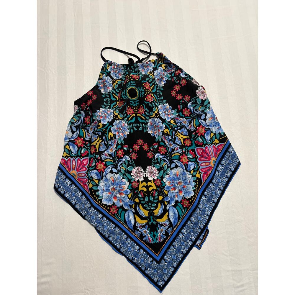 O.L.M Floral Handkerchief Hem Top Size XL